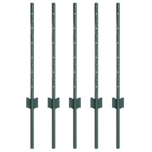 vidaXL Eingebetteter Zaunpfosten 5 Stk. Gr&uuml;n 100 cm