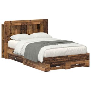 vidaXL Bettgestell mit Stauraum Altholz 120 x 190 cm Holzwerkstoff