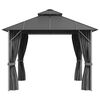 vidaXL Pavillon mit Seitenw&auml;nden & Doppeldach 3x4 m Anthrazit