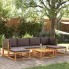vidaXL 7-tlg. Gartensofa-Set mit Kissen Holz Akazie & Rattan