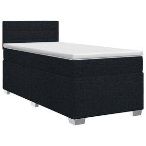 vidaXL Boxspringbett mit Matratze Schwarz 80 x 200 cm Stoff