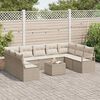 vidaXL Sofa Set mit Kissen 10 pcs Beige Poly Rattan
