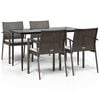 vidaXL 5-tlg. Garten-Essgruppe mit Kissen Poly Rattan und Stahl