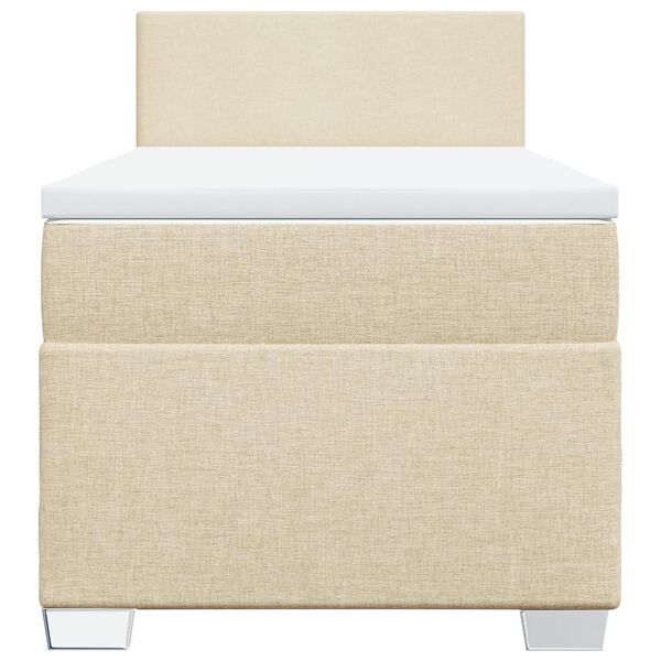 vidaXL Boxspringbett mit Matratze Creme 80x200 cm Stoff