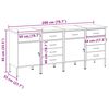 vidaXL Werkbank mit Schubladen 4 pcs Schwarz und Grau 200 x 55 x 85 cm