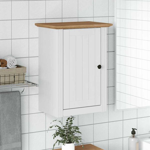 vidaXL Bad-Wandschrank BODO Wei&szlig; und Braun 44x30x60 cm