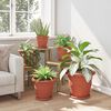 vidaXL Runder Blumentopf 6 pcs Ziegelrot &Oslash; 26 x 21,5 cm Kunststoff