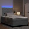 vidaXL Boxspringbett mit Matratze mit LED Hellgrau 120 x 190 cm Stoff