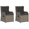 vidaXL Gartenbank 2 Stk. Grau Poly-Rattan