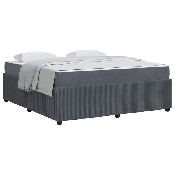 vidaXL Bettrahmen mit Matratze Dunkelgrau 180 x 200 cm Stoff
