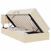 vidaXL LED-Speicherbett mit Matratze Creme 90 x 200 cm Stoff