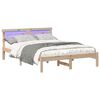 vidaXL Bettrahmen mit Kopfteil Braun 140 x 190 cm Massives Kiefernholz