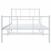 vidaXL Bettgestell mit Kopf- und Fu&szlig;teil Metall Wei&szlig; 107x203 cm