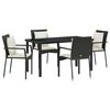 vidaXL Garten Essgruppe mit Kissen 5 pcs Schwarz Poly-Rattan