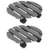 vidaXL Pflanzenroller 2 Stk. Grau &Oslash;30x7,5 cm WPC