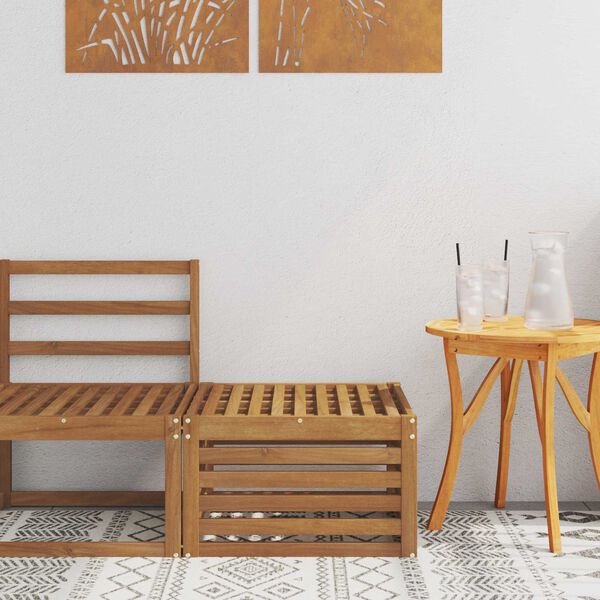 vidaXL Outdoor-Fu&szlig;hocker Massivholz Akazie Natur 59 x 59 x 37 cm