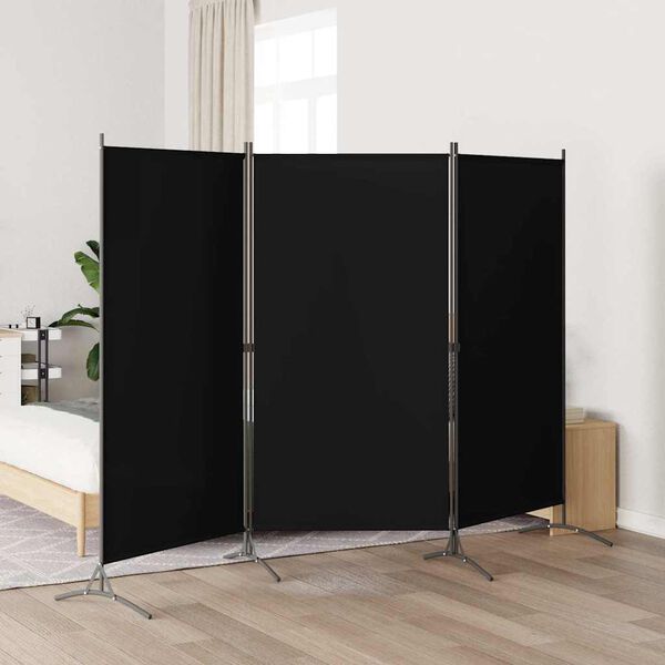 vidaXL 3-tlg. Raumteiler Schwarz 260x180 cm