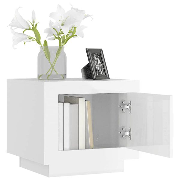 vidaXL Couchtisch Hochglanz-Wei&szlig; 51x50x45 cm Holzwerkstoff