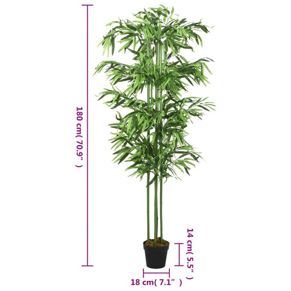 vidaXL Bambusbaum K&uuml;nstlich 864 Bl&auml;tter 180 cm Gr&uuml;n