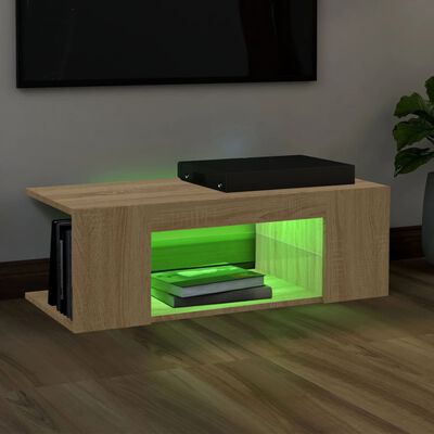 vidaXL TV-Schrank mit LED-Leuchten Sonoma-Eiche 90x39x30cm