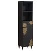 vidaXL Badezimmerschrank Schwarz 38 x 33 x 160 cm Massivholz Mango