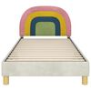 vidaXL Kinderbettgestell mit Kopfteil Creme 90 x 200 cm Samt