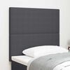vidaXL LED Kopfteil mit LED-Lichtleisten Dunkelgrau 90 cm Polyester