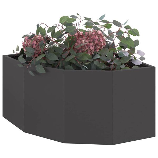 vidaXL Eckpflanzer Schwarz 60 x 60 x 35 cm Stahl