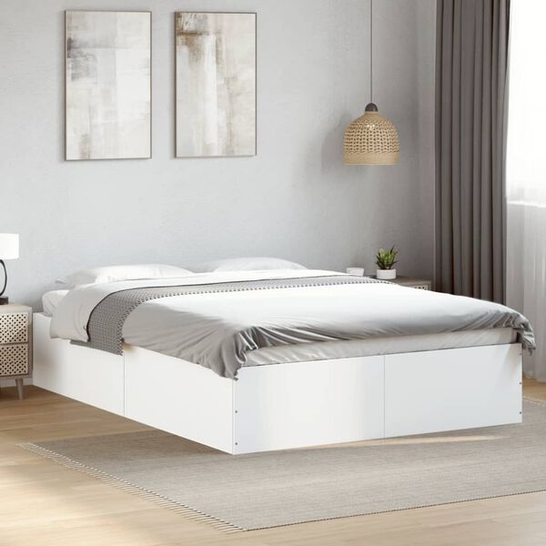 vidaXL Bettgestell Wei&szlig; 140x190 cm Holzwerkstoff