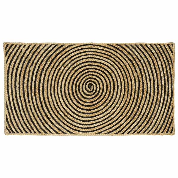 vidaXL Teppich Nat&uuml;rlich und Schwarz 60 x 110 cm Jute