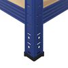 vidaXL Lagerregal mit 4 B&ouml;den Blau Stahl & Holzwerkstoff