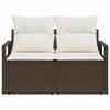 vidaXL Garten-Sofa mit Kissen 120 x 62 x 69 cm Poly-Rattan