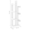 vidaXL B&uuml;cherregal Wei&szlig; 48x25,5x140 cm Holzwerkstoff