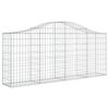 vidaXL Gabione mit Hochbogen 200x30x80/100 cm Verzinktes Eisen