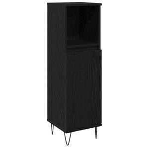 vidaXL Badezimmerschrank Schwarz Eichen-Optik 30 x 30 x 100 cm