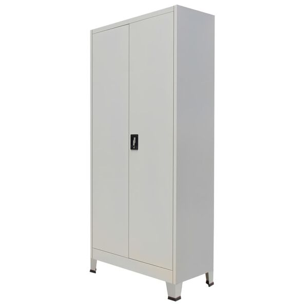 vidaXL B&uuml;roschrank mit 2 T&uuml;ren Stahl 90x40x180 cm Grau