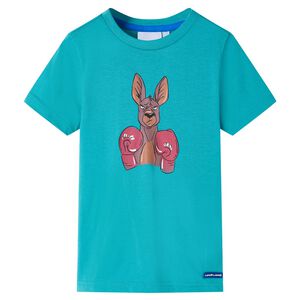vidaXL Kinder-Kurzarmshirt Dunkles Minzgr&uuml;n 128