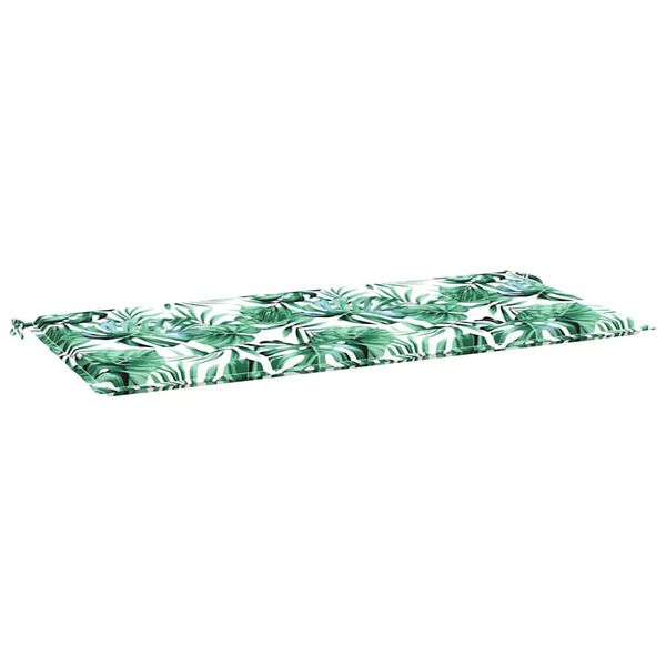 vidaXL Gartenbank-Auflage Blattmuster 120x50x4 cm Oxford-Gewebe