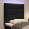 vidaXL LED Kopfteil mit LED-Lichtleisten Schwarz 100 cm Polyester