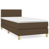 vidaXL Boxspringbett mit Matratze Dunkelbraun 90x200 cm Stoff