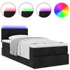 vidaXL Ottoman-Bett mit Matratze & LEDs Schwarz 90x190 cm Stoff