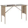 vidaXL 3-tlg. Garten-Essgruppe mit Kissen Beige Poly Rattan