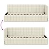 vidaXL Eckbettgestell mit Kopfteil Creme 80 cm x 200 cm Samt