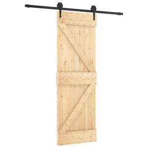 vidaXL Schiebet&uuml;r 70 x 210 cm Massivkiefer (Unbehandelt)