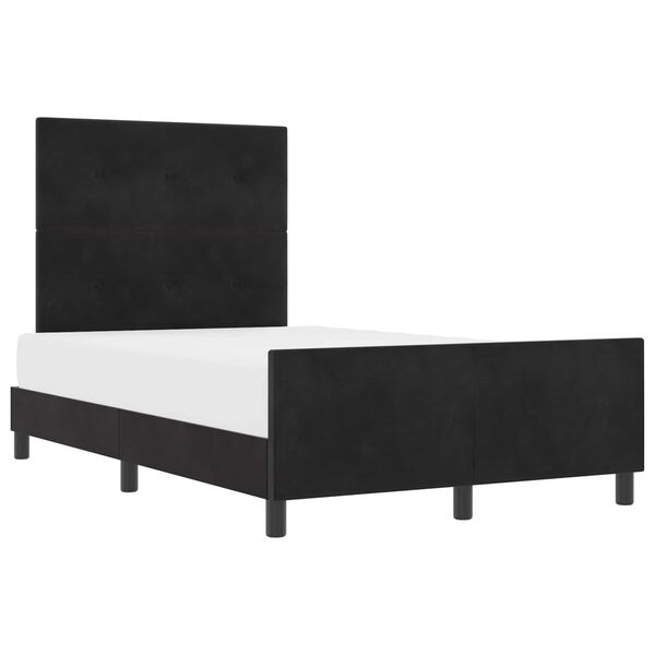 vidaXL Boxspringbett mit Kopfteil Schwarz 120 x 190 cm Samt