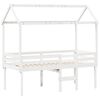 vidaXL Hochbett mit Dach Weiß 80x200 cm Massivholz Kiefer
