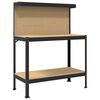 vidaXL Werkb&auml;nke mit Regal Schwarz 114 x 54 x 145 cm Holzwerkstoff