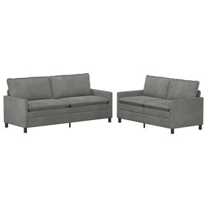 vidaXL Sofa Set 2 stk. Dunkelgrau Samt
