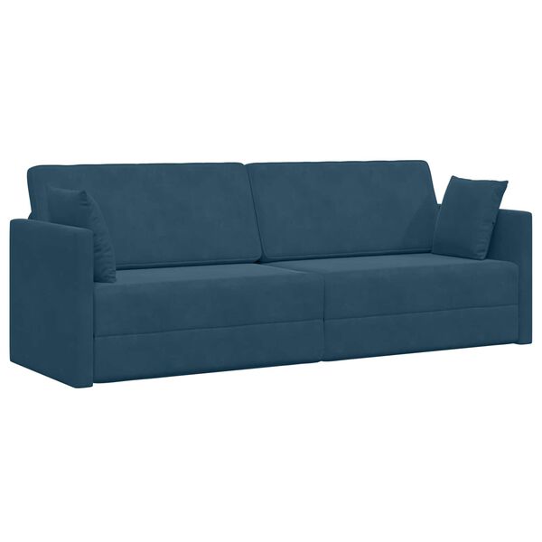 vidaXL Boden-Sofa-Bett 200cm Blau Samt