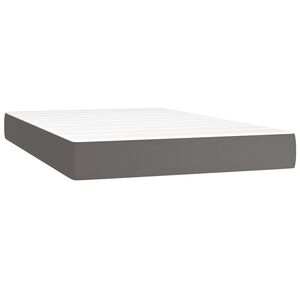 vidaXL Taschenfederkernmatratze Mittel Grau 120x200x20 cm Kunstleder